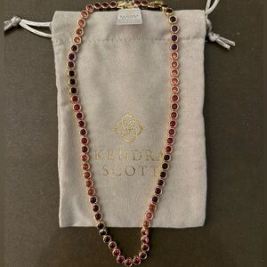 NWT Kendra Scott Pink Red Gold Ruby Mix Carmen Tennis Necklace